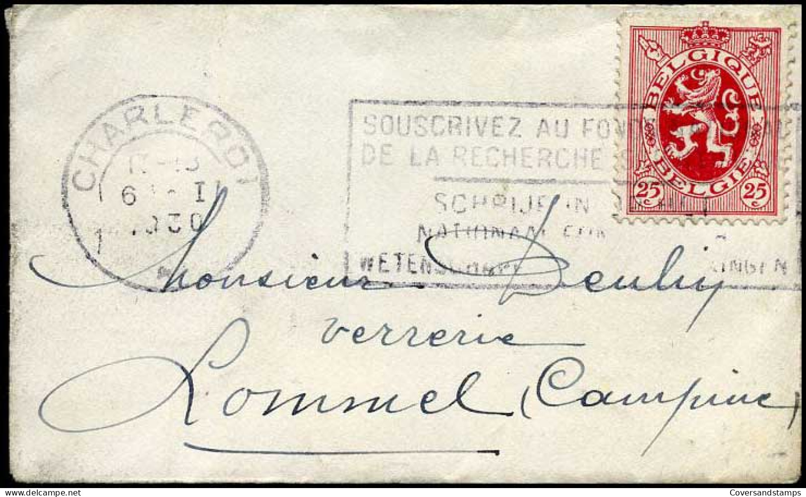 Kleine Envelop / Petite Enveloppe Met N° 282 - 1929-1937 Lion Héraldique