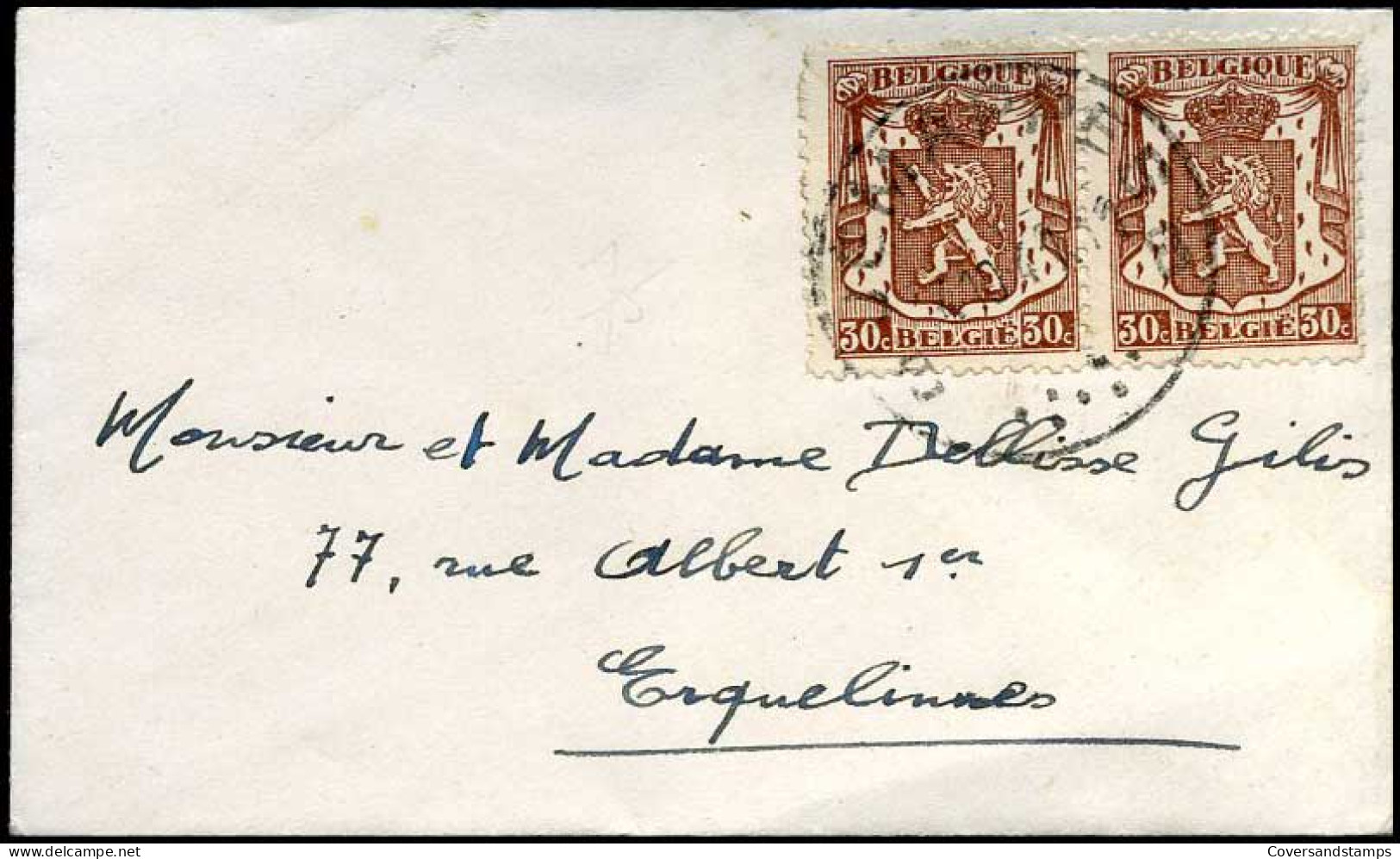 Kleine Envelop / Petite Enveloppe Met N° 2 X 424 - 1935-1949 Small Seal Of The State