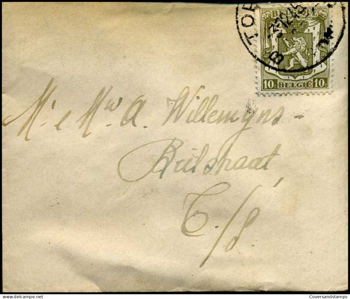 Kleine Envelop / Petite Enveloppe Met N° 420 - 1935-1949 Small Seal Of The State