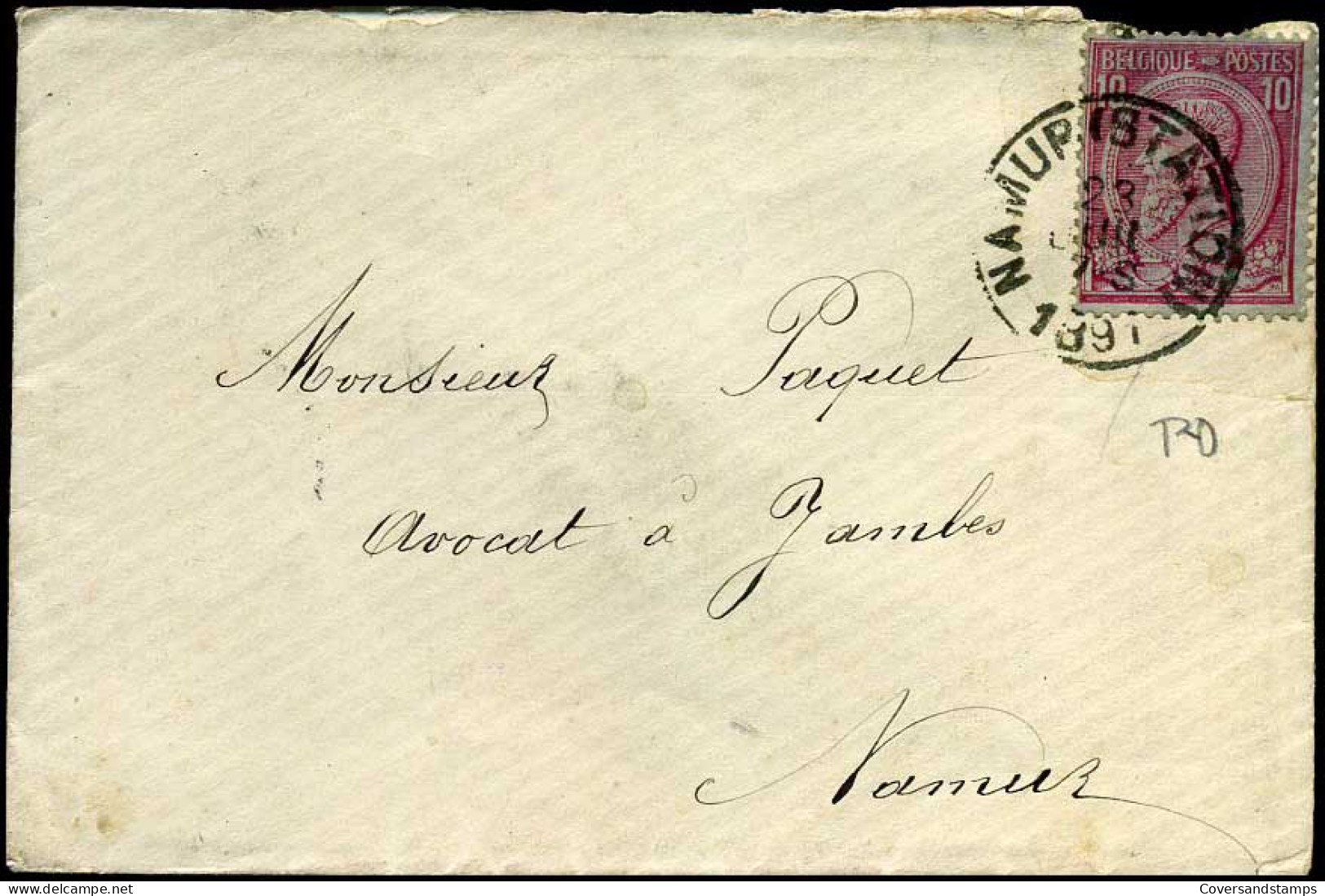 Kleine Envelop / Petite Enveloppe Met N° 46 - 1884-1891 Léopold II