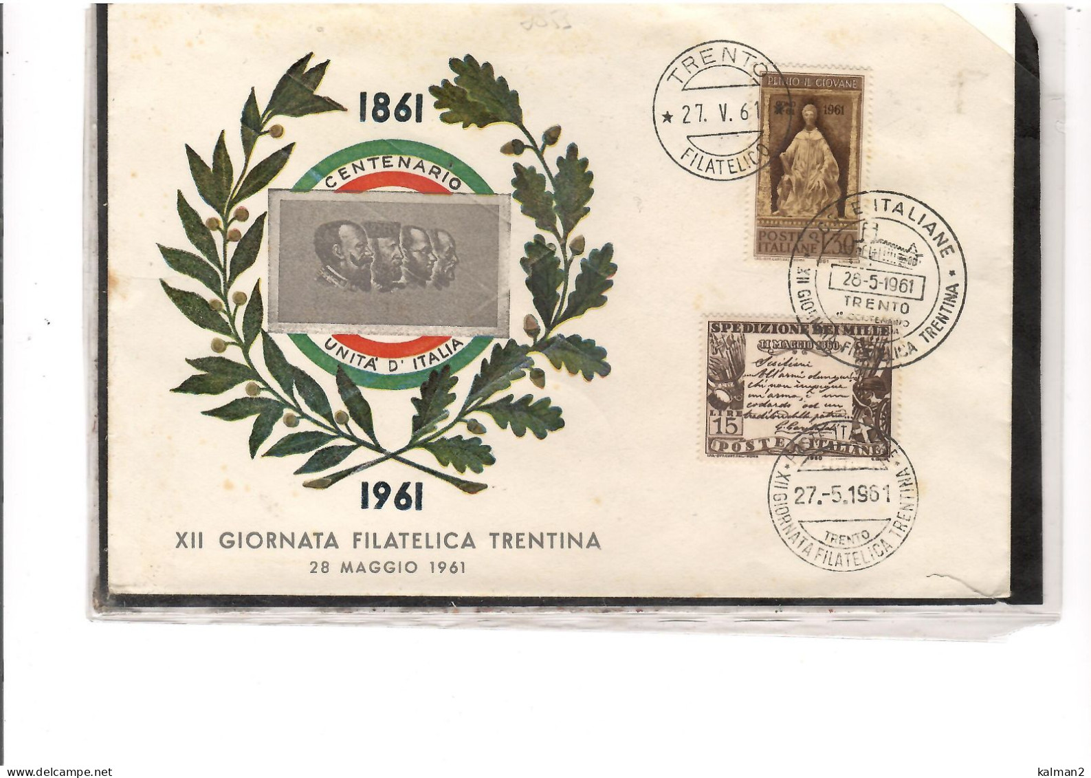 TEM20385   -  TRENYO  27-28/5/1961     /  ZII GIORNATA FILATELICA TRENTINA - Philatelic Exhibitions