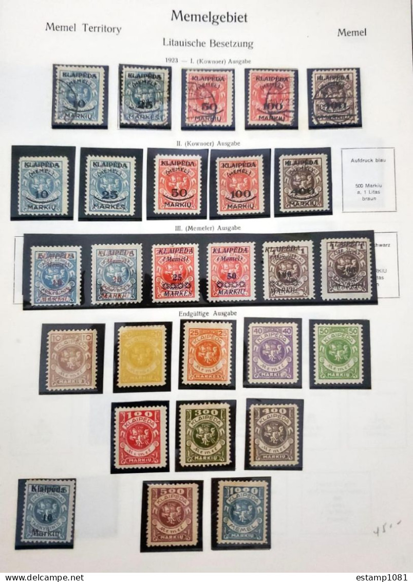 POWER MEMEL -LITHUANIA STAMPS COLLECTION NICE VALUES PERIOD 1923 TO 1924 VERY NICE TAKE A LOOK !!!! - Lituania