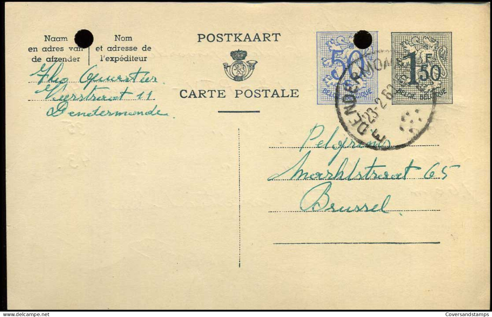 Postkaart : Van Dendermonde Naar Brussel - Postcards 1951-..