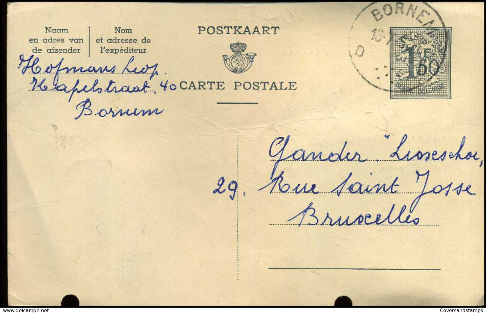 Postkaart : Van Bornem Naar Bruxelles - Cartes Postales 1951-..