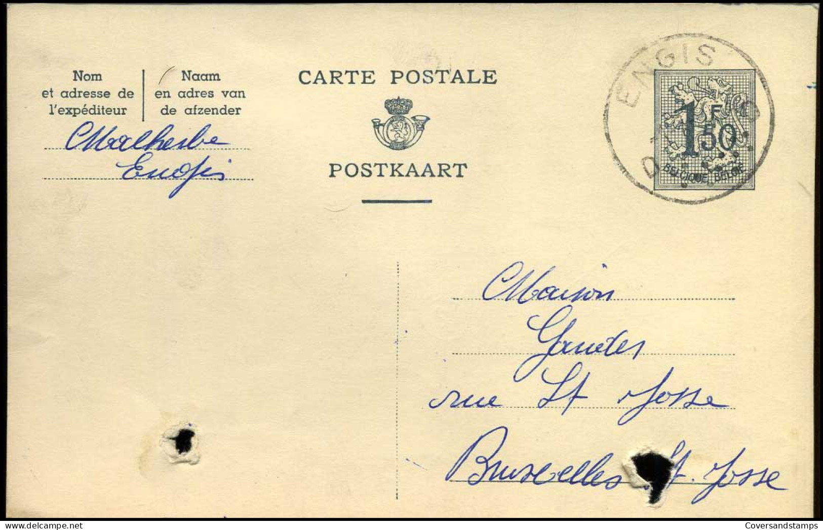 Postkaart : Van Engis Naar Bruxelles - Briefkaarten 1951-..