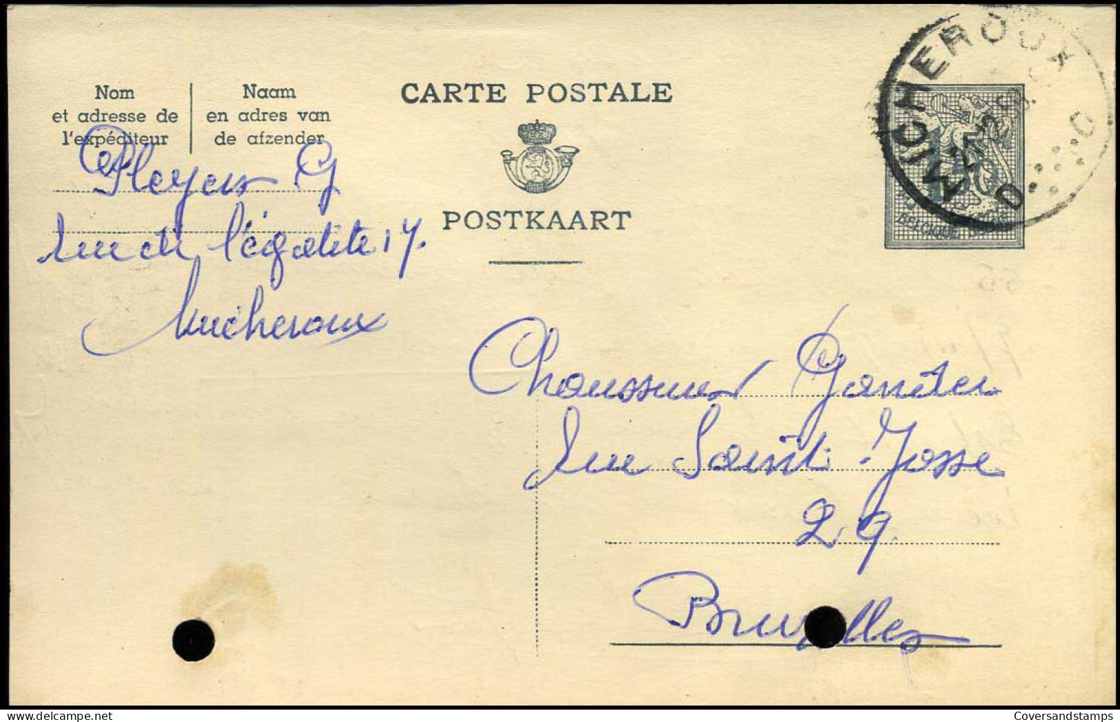 Postkaart : Van Micheroux Naar Bruxelles - Tarjetas 1951-..