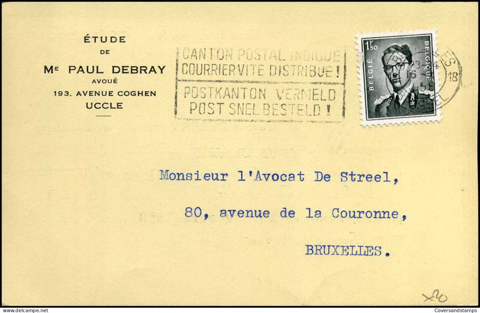 Postkaart : Van Brussel Naar Brussel  - Briefkaarten 1951-..