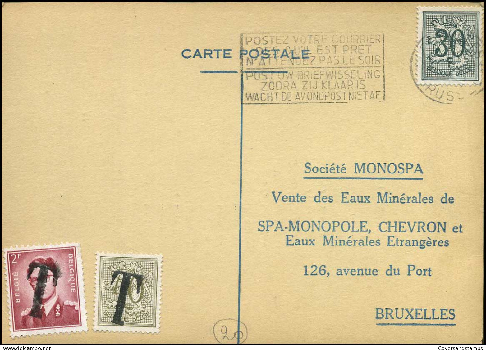 Postkaart : Société Monospa -- Strafport - Postkarten 1951-..