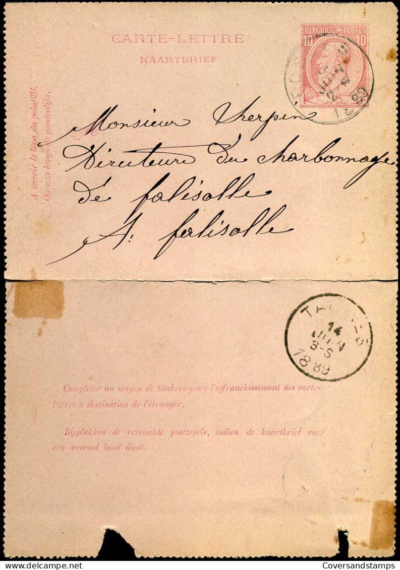 Kaartbrief / Carte-Lettre 1889 - Enveloppes-lettres
