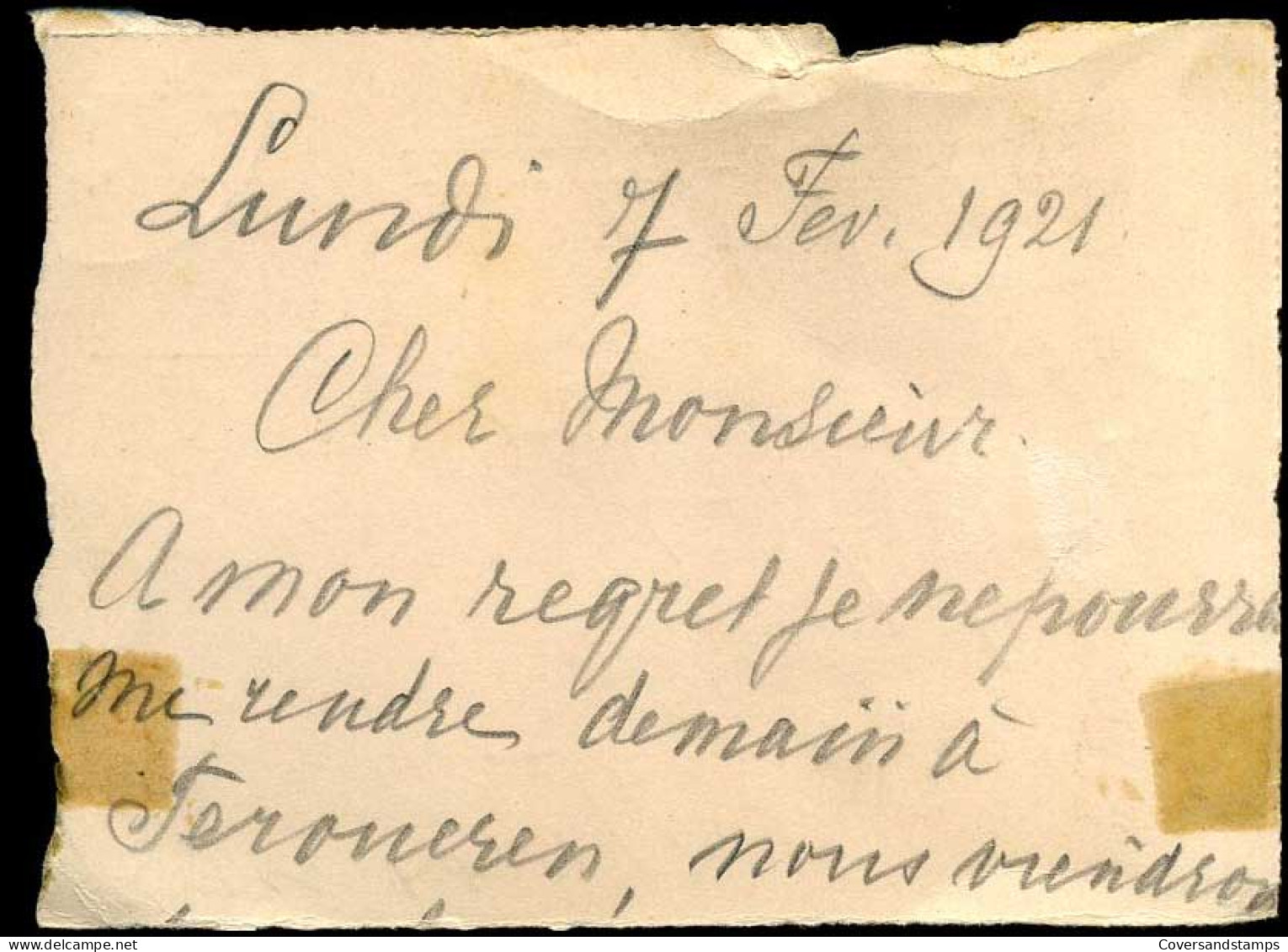 Kaartbrief / Carte-Lettre 1921 - Enveloppes-lettres