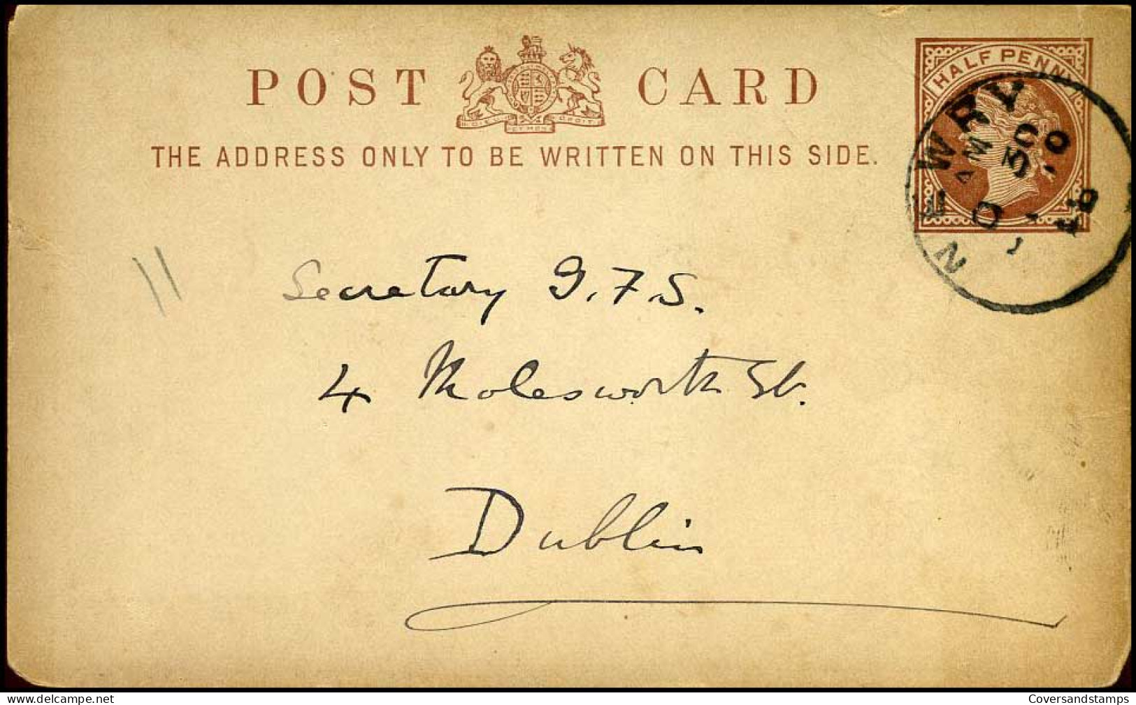 Post Card : From Newry To Dublin - Storia Postale