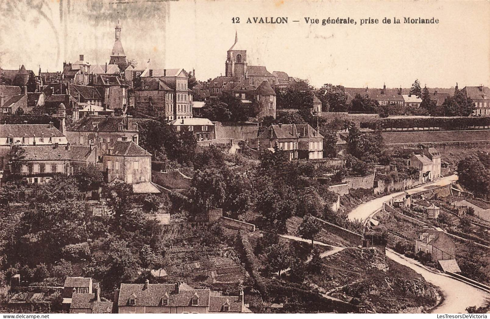 FRANCE - Avallon - Vue Générale - Prise De La Morlande - Vue Sur La Ville - Maisons - église - Carte Postale Ancienne - Avallon