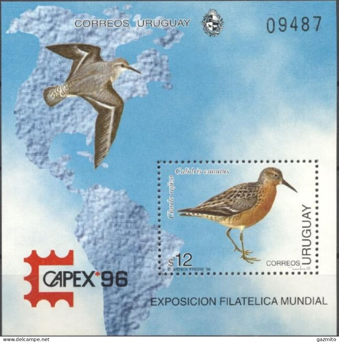 Uruguay 1996, International Stamp Exhibition CAPEX '96, Toronto, Canada, BF - Sperlingsvögel & Singvögel