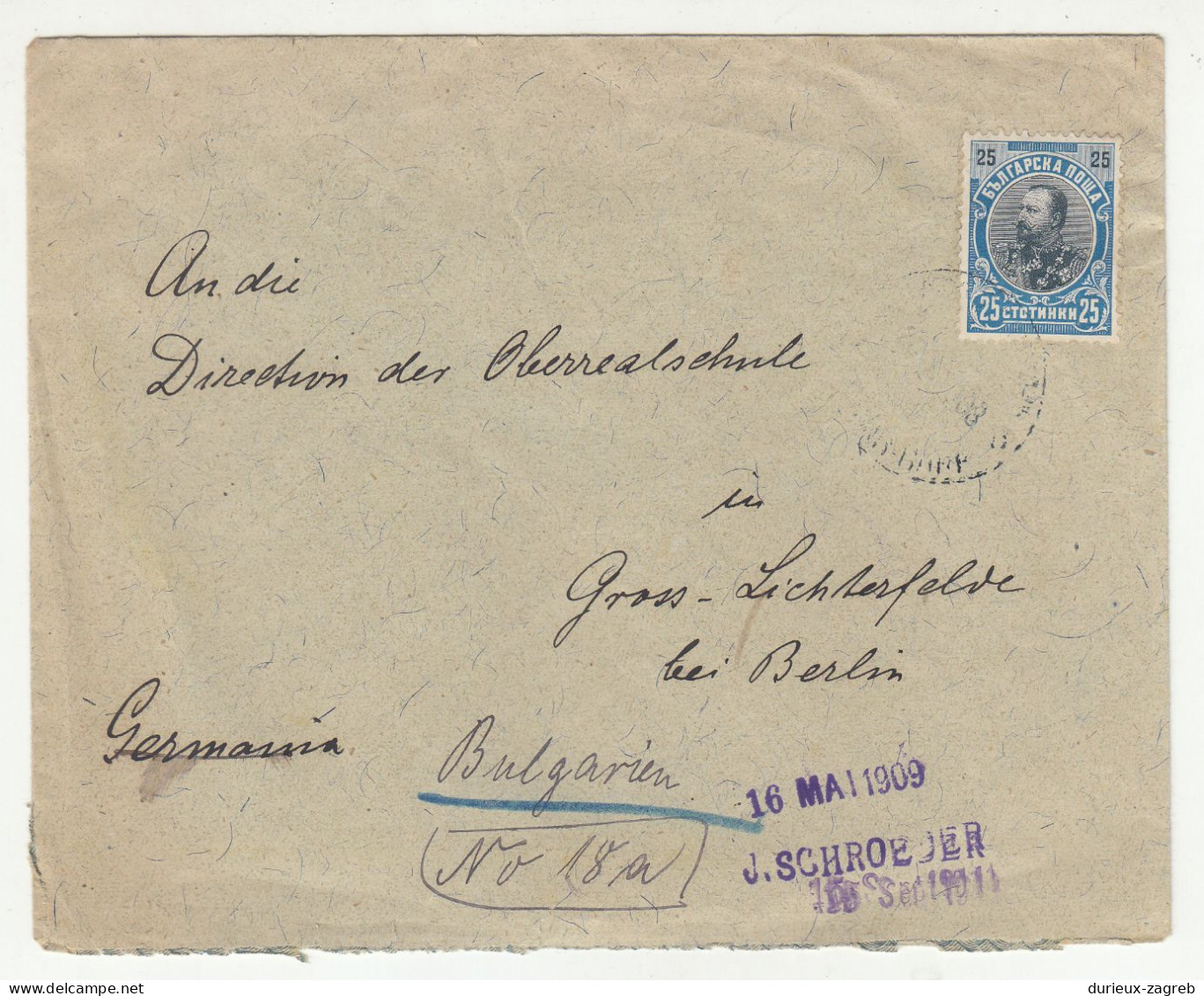 Bulgaria Letter Cover Posted 1908  B240401 - Lettres & Documents