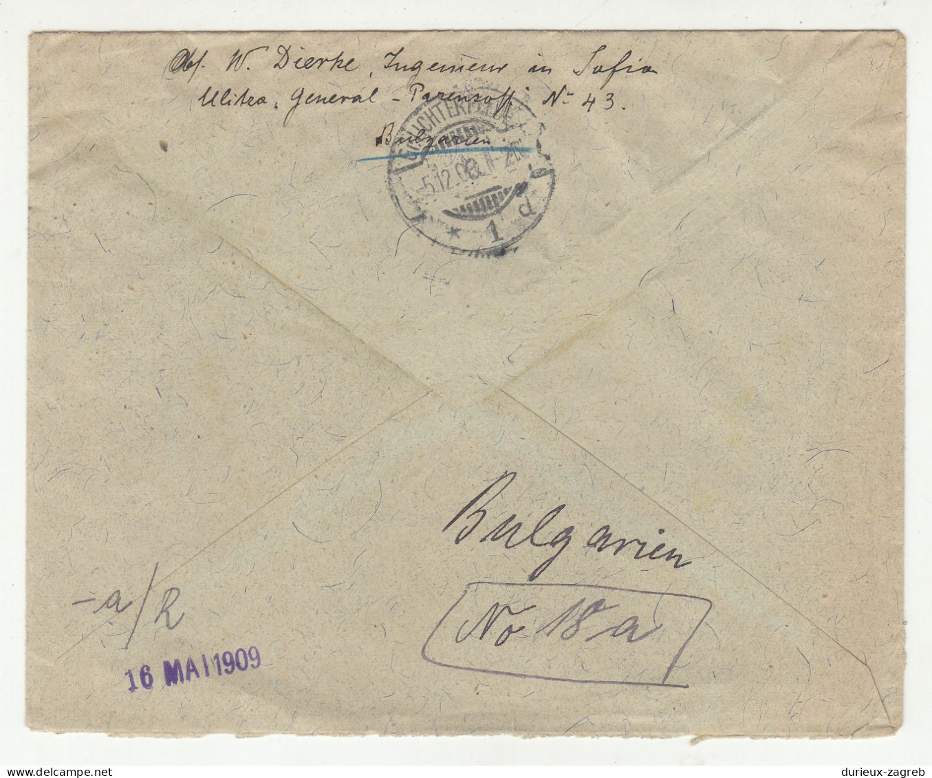 Bulgaria Letter Cover Posted 1908  B240401 - Lettres & Documents