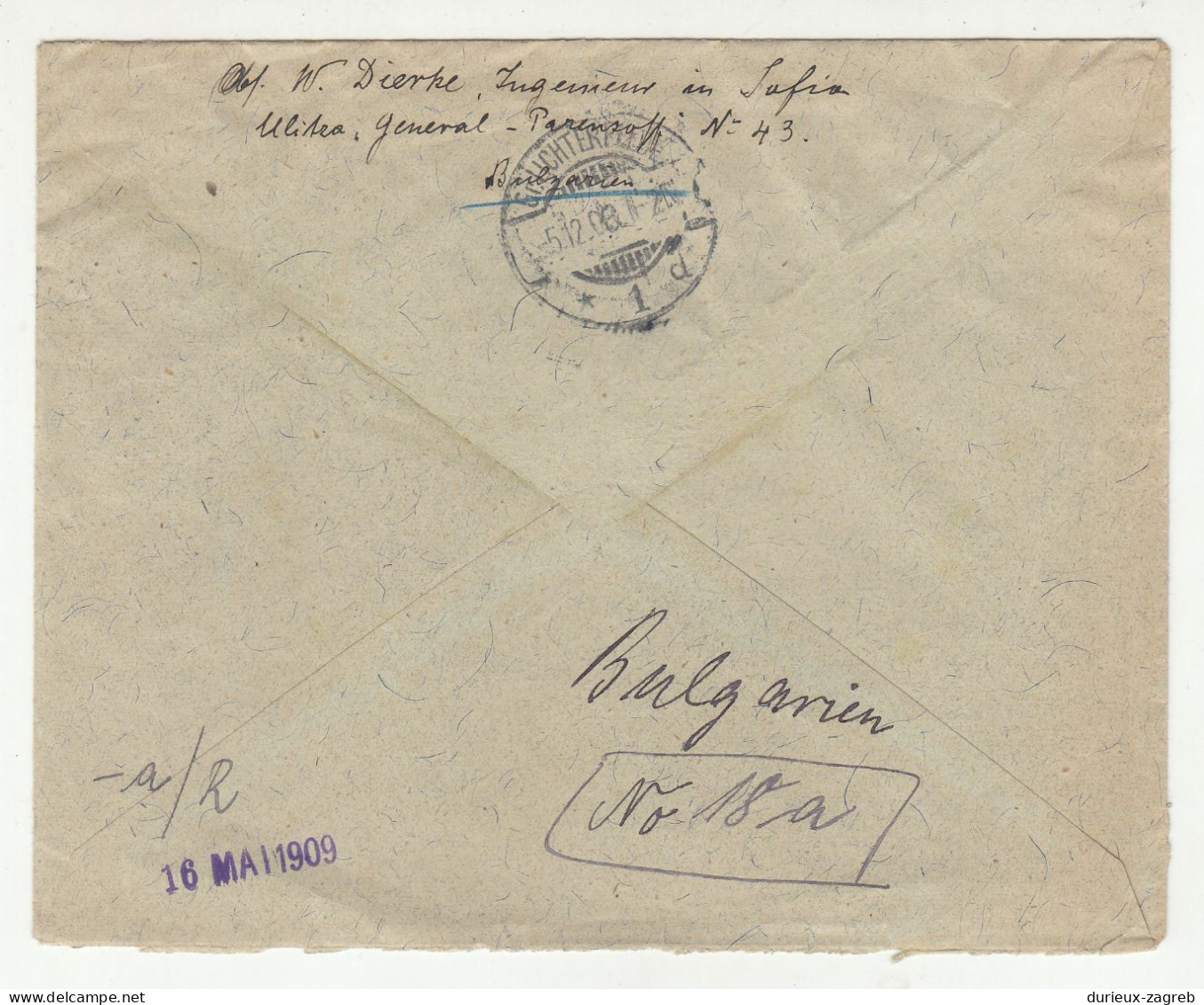 Bulgaria Letter Cover Posted 1908  B240401 - Brieven En Documenten