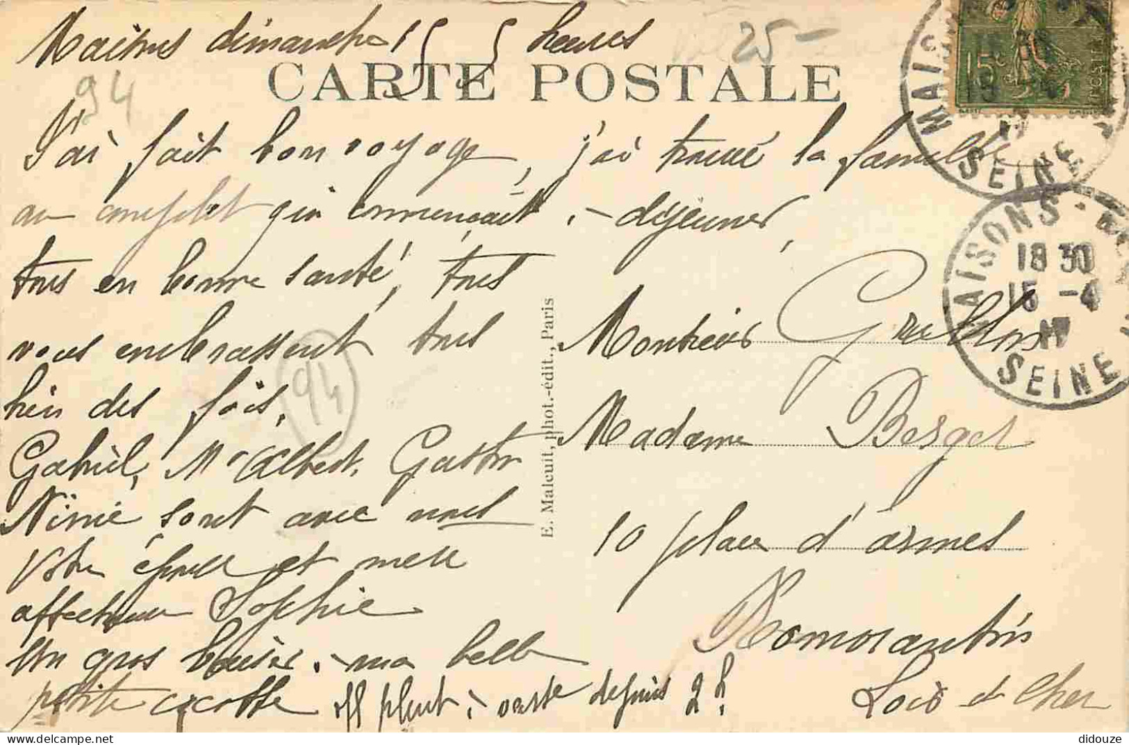 94 - Maisons Alfort - Entrée Du Fort De Charenton - Animée - Correspondance - CPA - Oblitération Ronde De 1911 - Voir Sc - Maisons Alfort