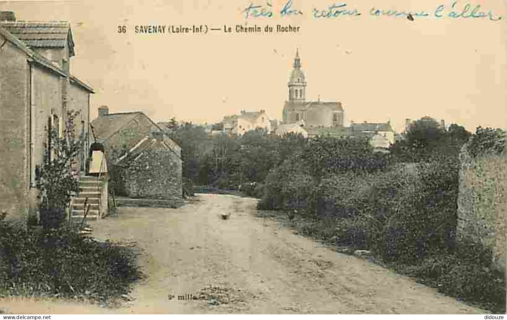 44 - Savernay - Le Chemin Du Rocher - Animée - Oblitération Ronde De 1921 - CPA - Voir Scans Recto-Verso - Savenay