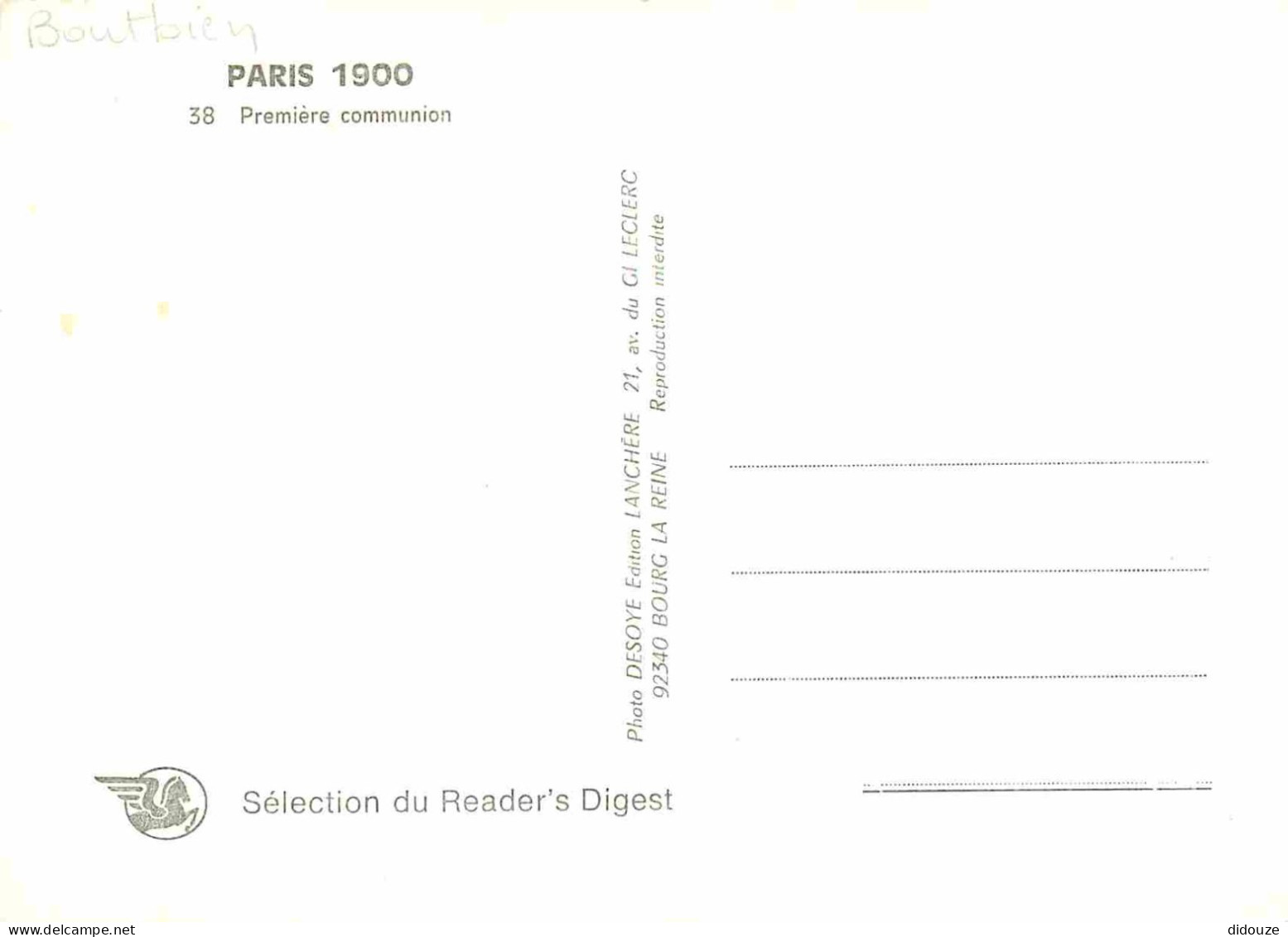 Reproduction CPA - 75 Paris - Première Communion - Attelage De Chevaux - Paris 1900 - 38 - Sélection Du Reader's Digest  - Unclassified