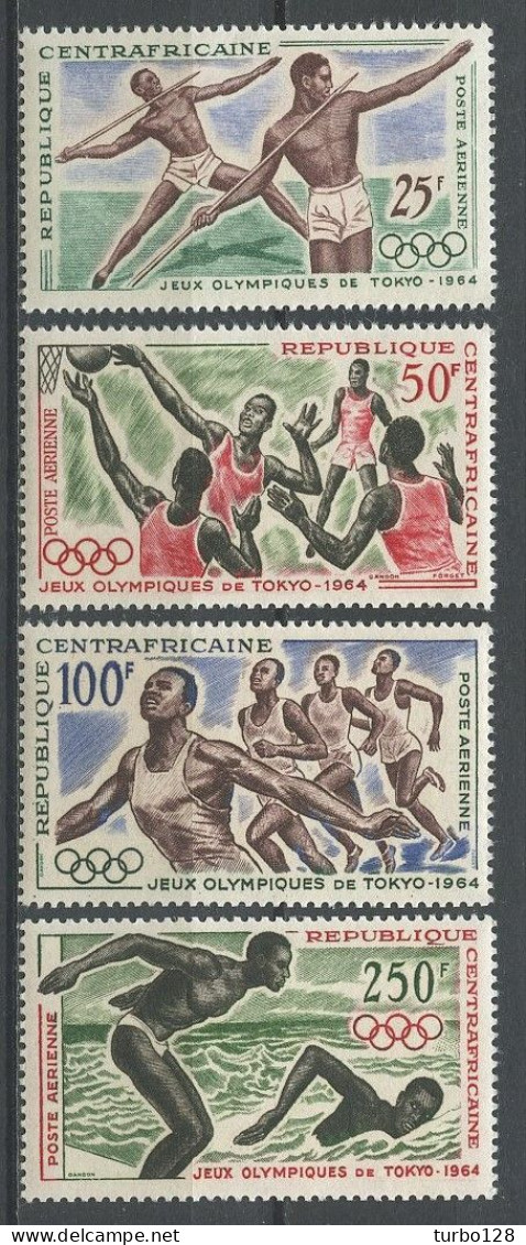 CENTRAFRICAINE 1964 PA N° 22/25 ** Neufs  MNH  Superbes C 12.05 € Sports JO TOKYO Javelot Basket Natation Anneaux - Central African Republic