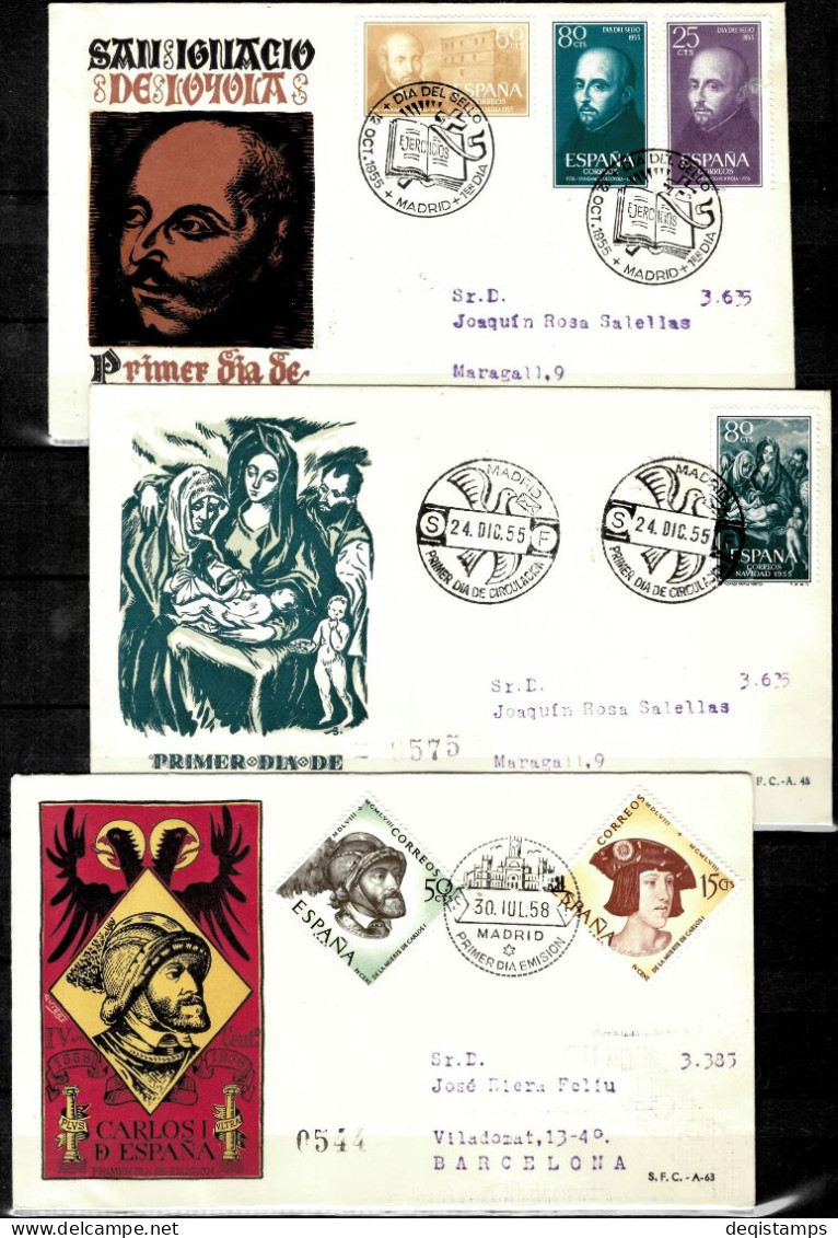 Spain Year 1955 / 60 First Day Covers - FDC