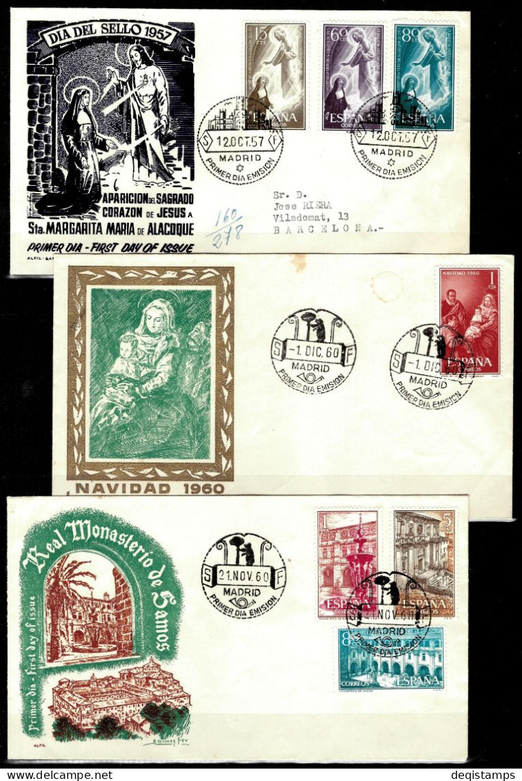 Spain Year 1955 / 60 First Day Covers - FDC