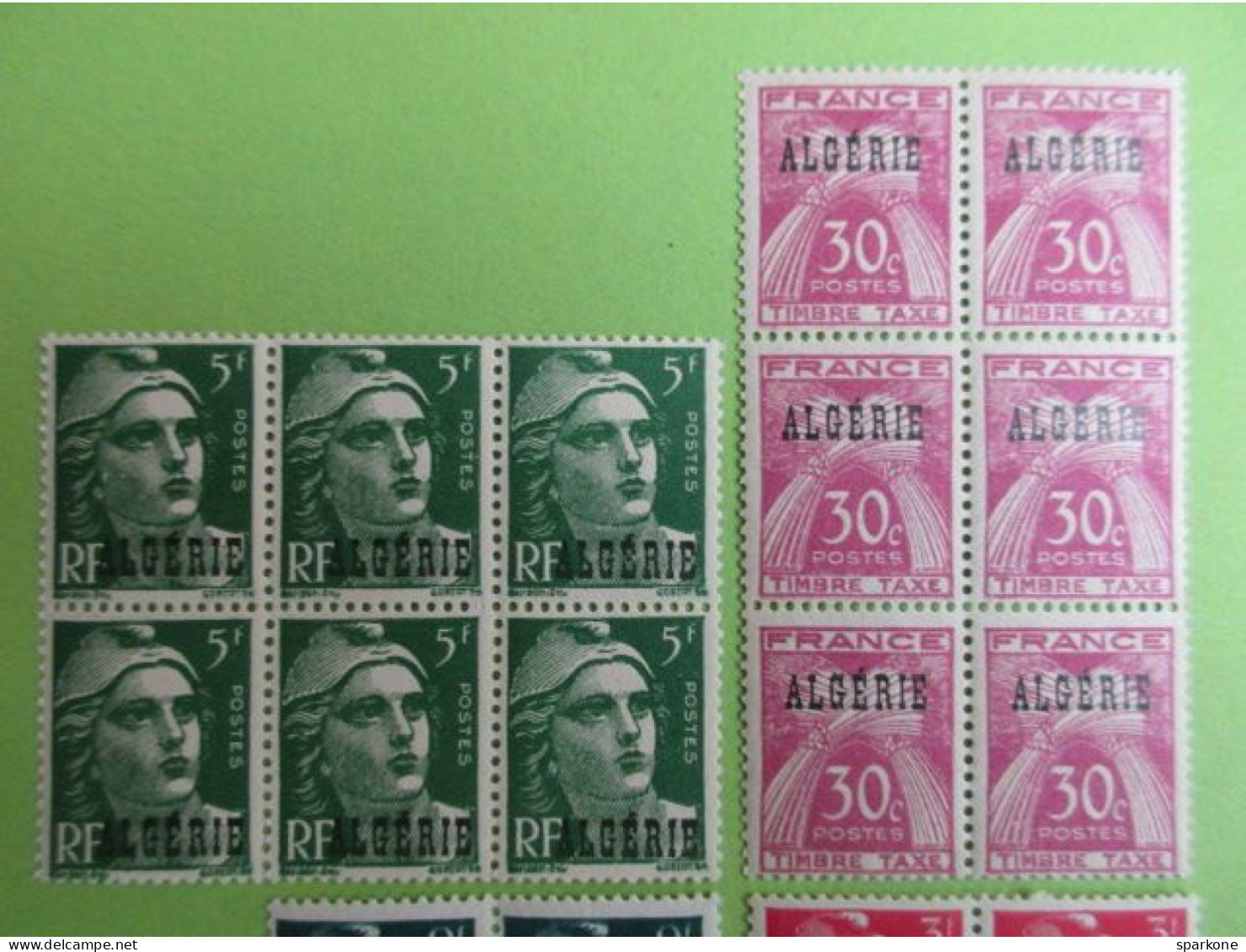 Lot Marianne Gandon - Surcharges Algerie - Timbres Taxe Surcharges Algérie - Bloc De 6 Timbres Neuf - Verzamelingen & Reeksen