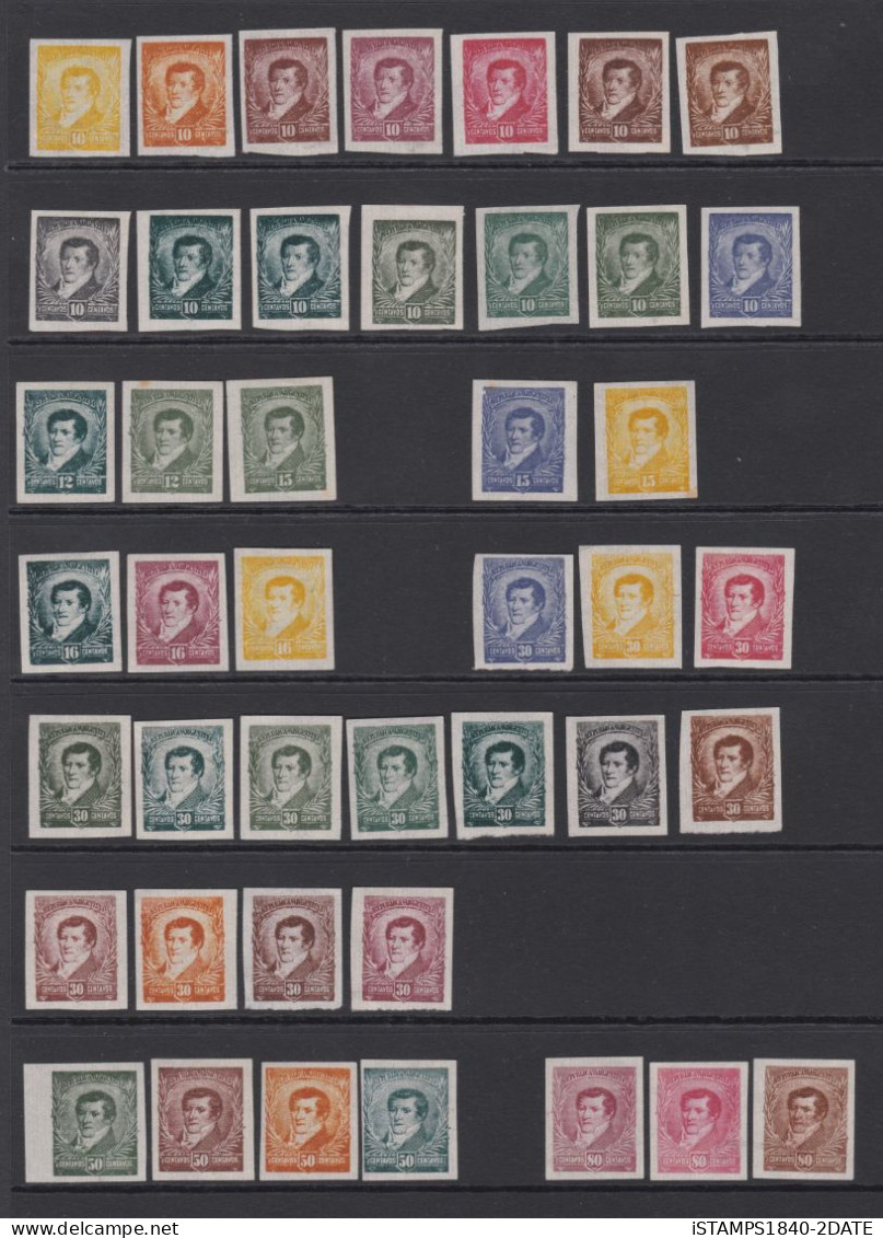001228/ Argentina Colour Trial Proofs Collection On India Paper (77) - Collezioni & Lotti