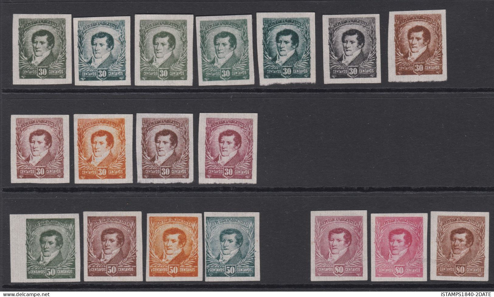 001228/ Argentina Colour Trial Proofs Collection On India Paper (77) - Verzamelingen & Reeksen