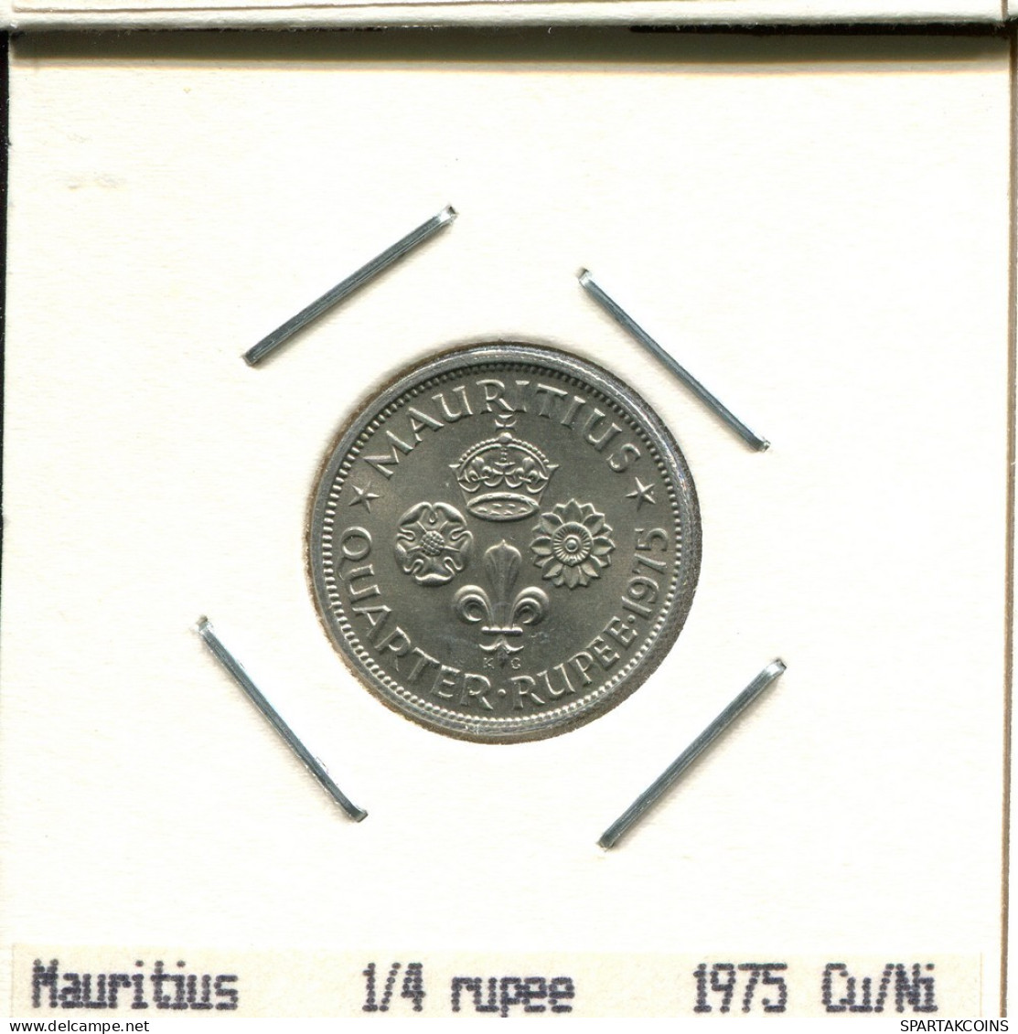 1/4 RUPPE 1975 MAURICE MAURITIUS Pièce #AS390.F.A - Mauricio