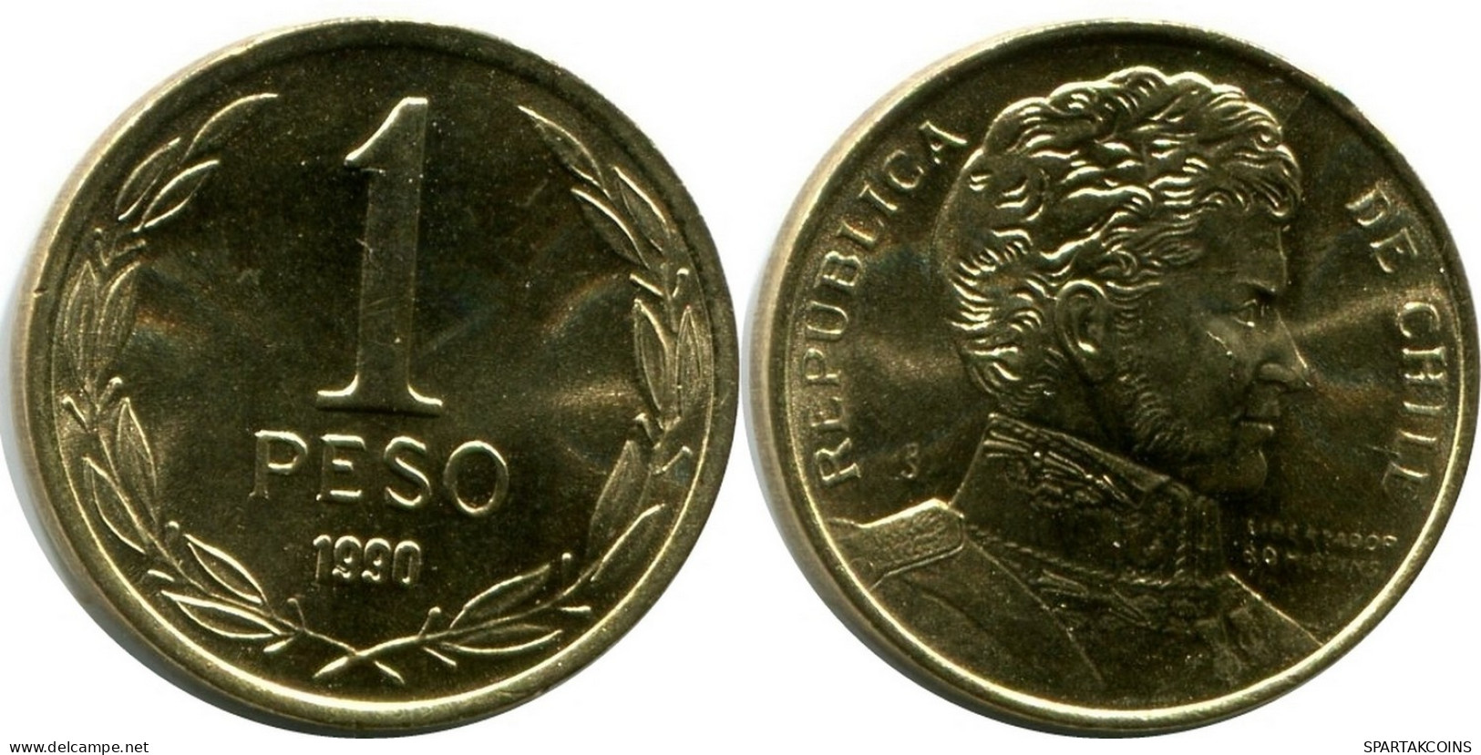 1 PESO 1990 CHILE UNC Münze #M10136.D.A - Chili