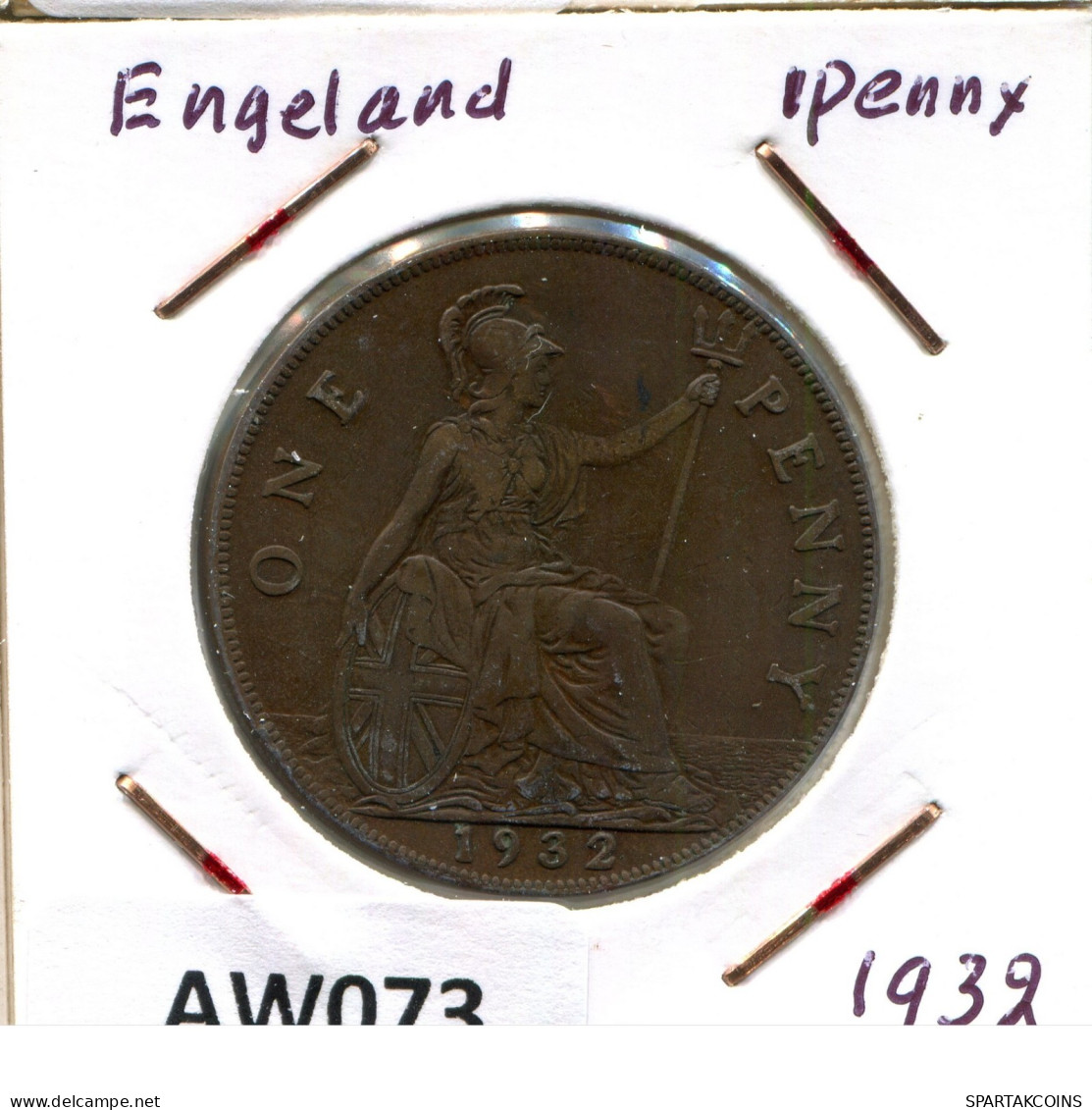 PENNY 1932 UK GREAT BRITAIN Coin #AW073.U.A - D. 1 Penny