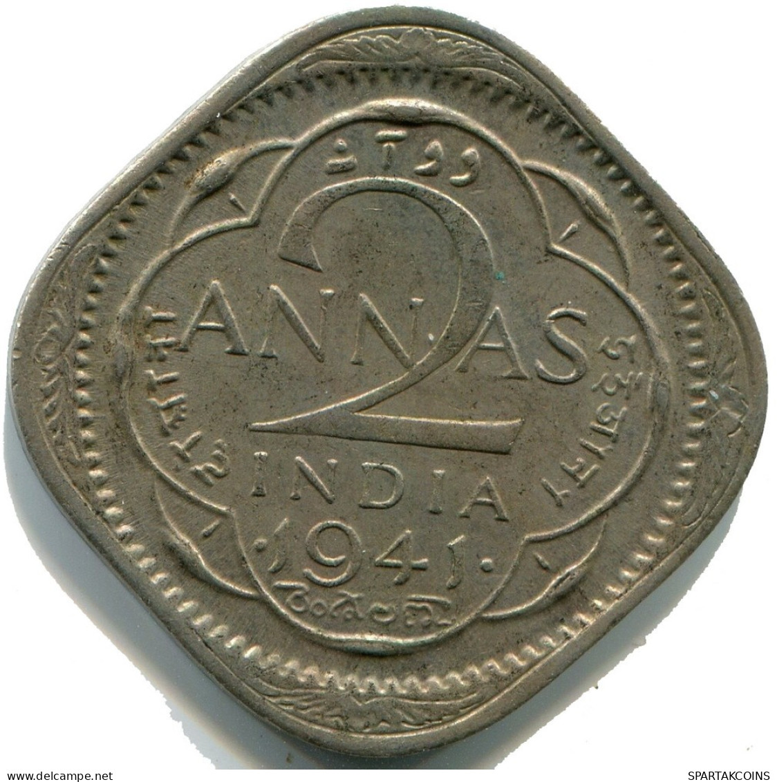 2 ANNAS 1941 INDE INDIA-BRITISH Pièce #AY968.F.A - Inde
