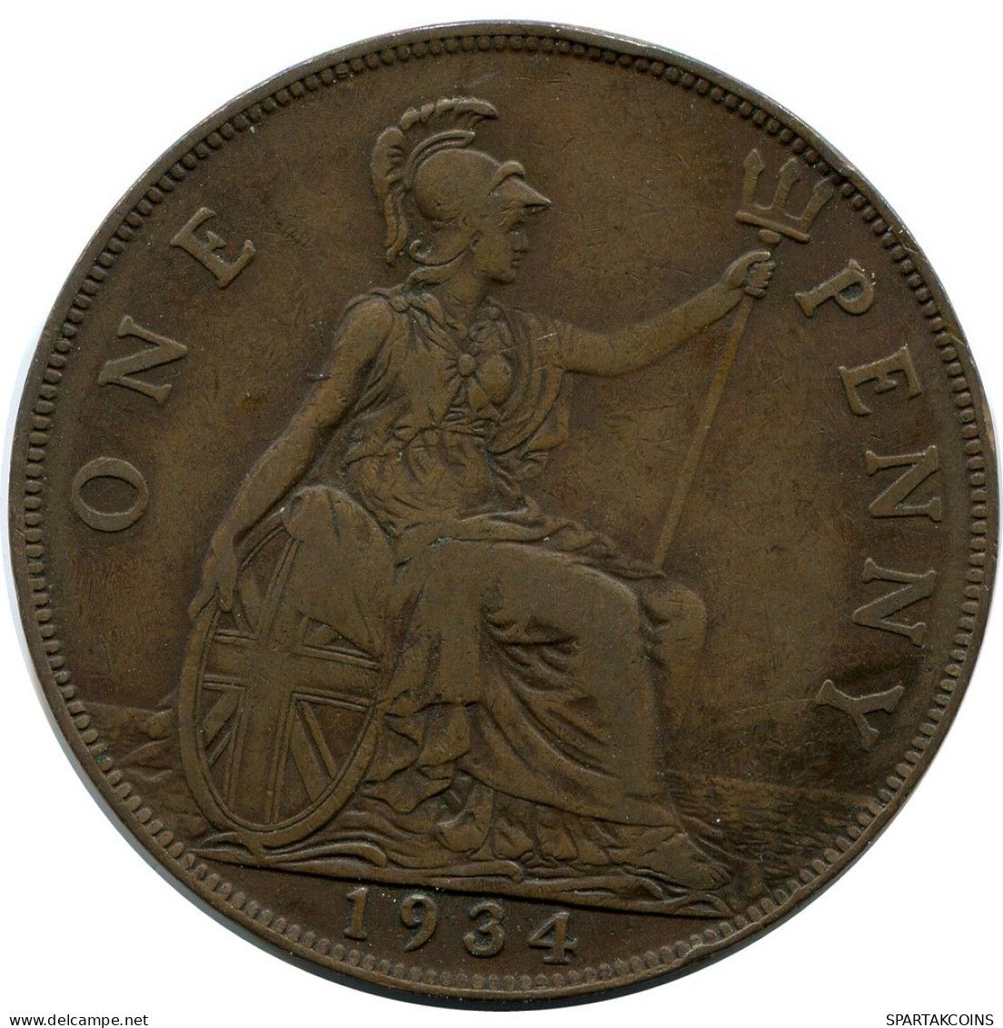 PENNY 1934 UK GREAT BRITAIN Coin #BB018.U.A - D. 1 Penny
