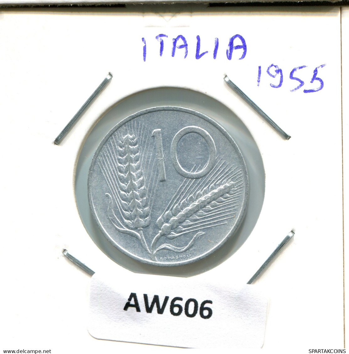 10 LIRE 1955 R ITALY Coin #AW606.U.A - 10 Liras