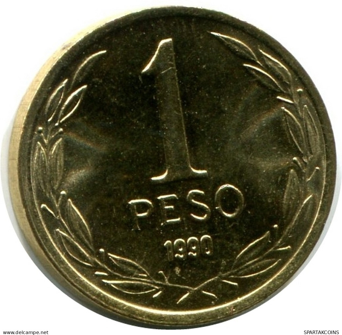 1 PESO 1990 CHILE UNC Münze #M10149.D.A - Cile