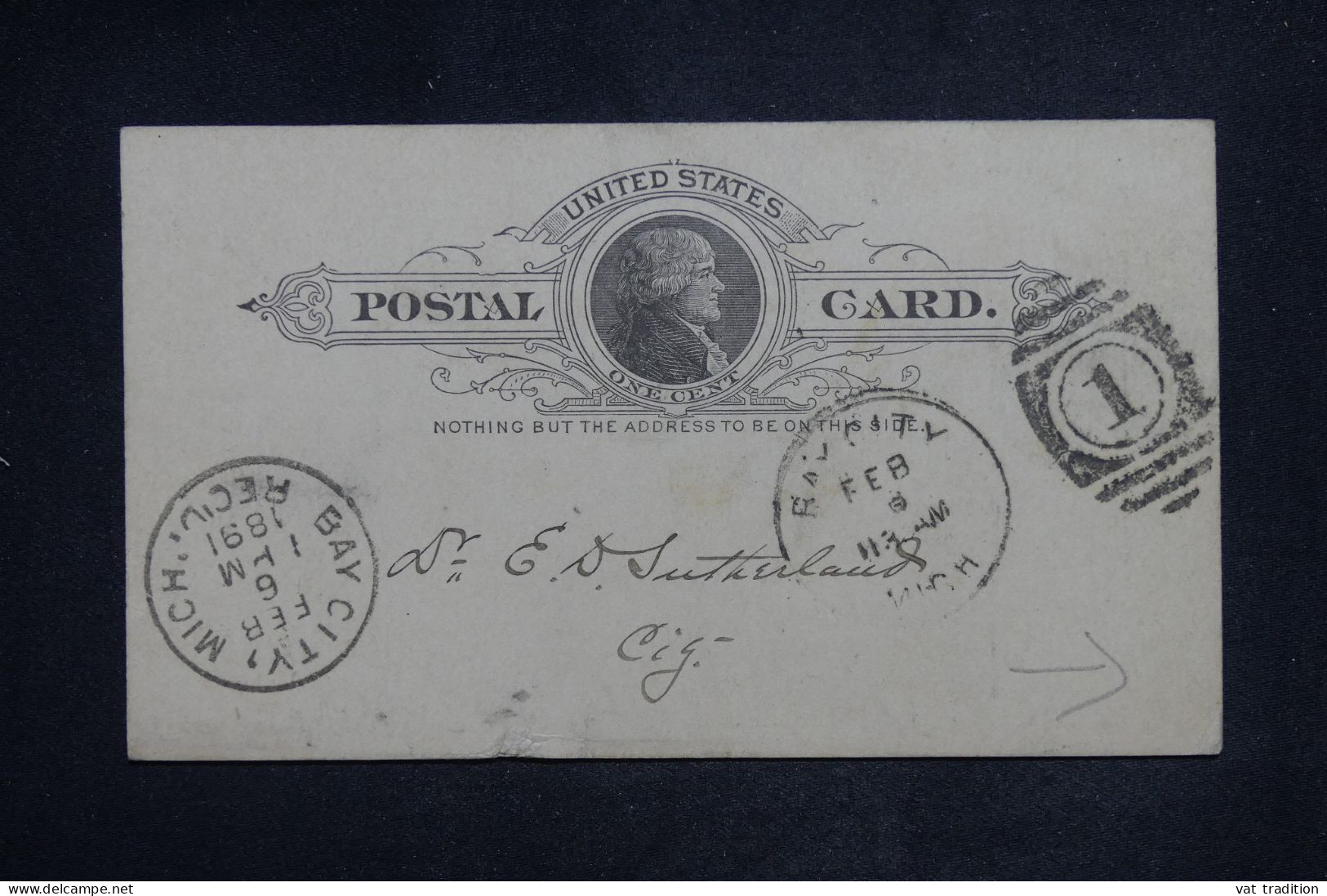 ETATS UNIS - Entier Postal Avec Repiquage De Bay City En Local En 1891 - L 151506 - ...-1900