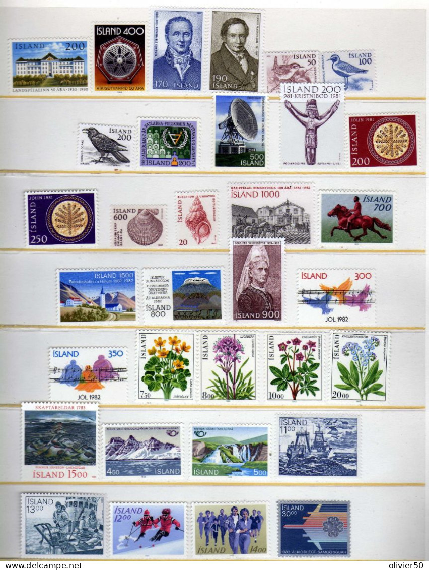 Islande - Celebrites - Flore - Sites  - Faune - Evenements -  Neufs** - MNH - Unused Stamps