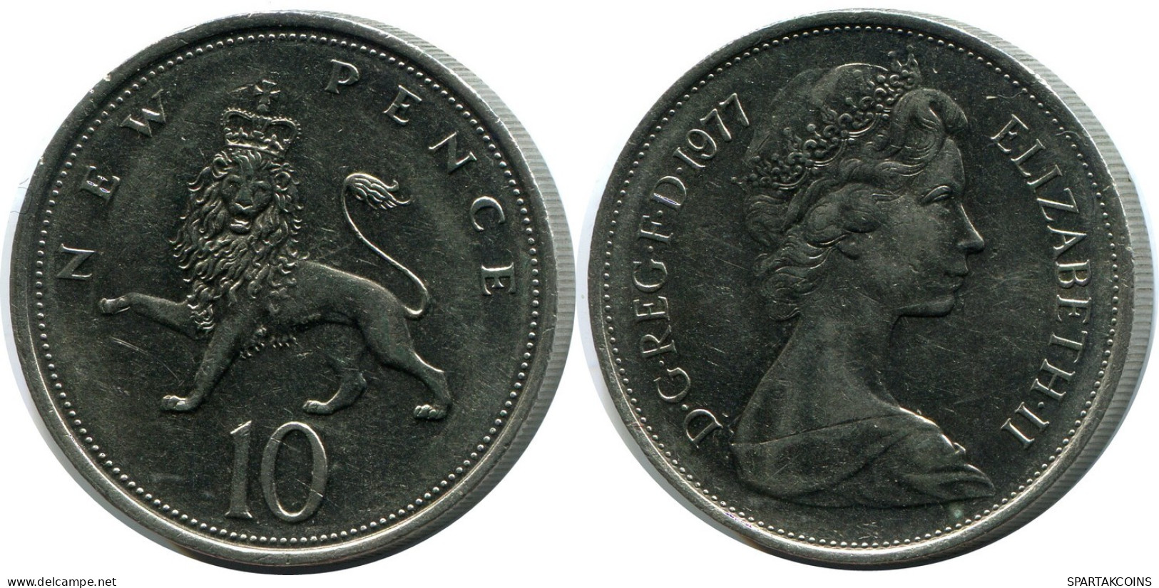 10 NEW PENCE 1977 UK GBAN BRETAÑA GREAT BRITAIN Moneda #AZ023.E.A - 10 Pence & 10 New Pence