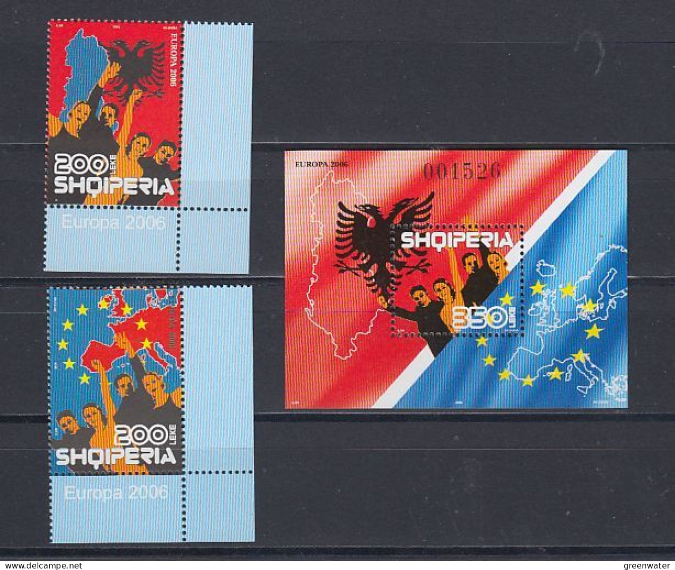 Europa Cept 2006 Albania 2v (corners) + M/s ** Mnh (59401) - 2006