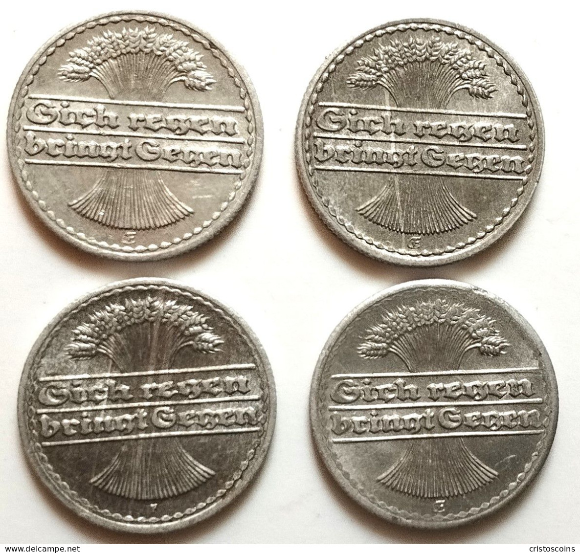 Germania 50 Pfennig, 1921/22 (V-33 - 50 Rentenpfennig & 50 Reichspfennig