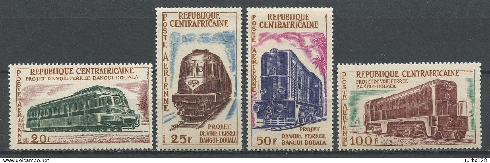 CENTRAFRICAINE 1963 PA N° 12/15 ** Neufs  MNH  Superbes C 10 € Chemin De Fer Trains Autorail Locomotive Locotracteur - Central African Republic