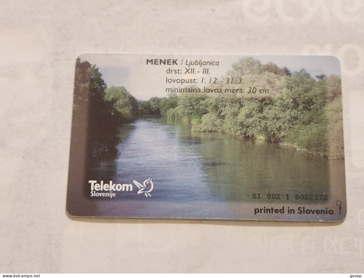 SLOVENIA-(SI-TLS-0114)-Menek / Ljubljanica-(4)(25units)(002-1-0022372)(6/1998)(tirage-10.025)-used Card+1card,prepiad - Slovenië