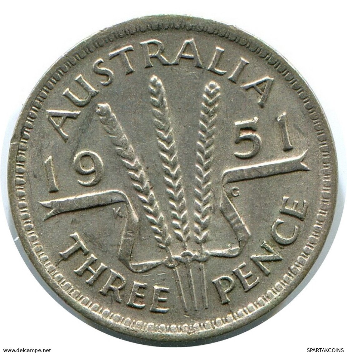 3 PENCE 1951 AUSTRALIE AUSTRALIA I ARGENT Pièce #AZ165.F.A - Threepence
