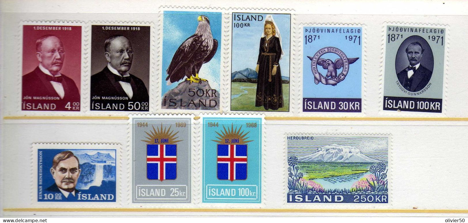 Islande - Celebrites -  - Erapeaux - Evenements -  Pyargue - Costume --  Neufs** - MNH - Unused Stamps
