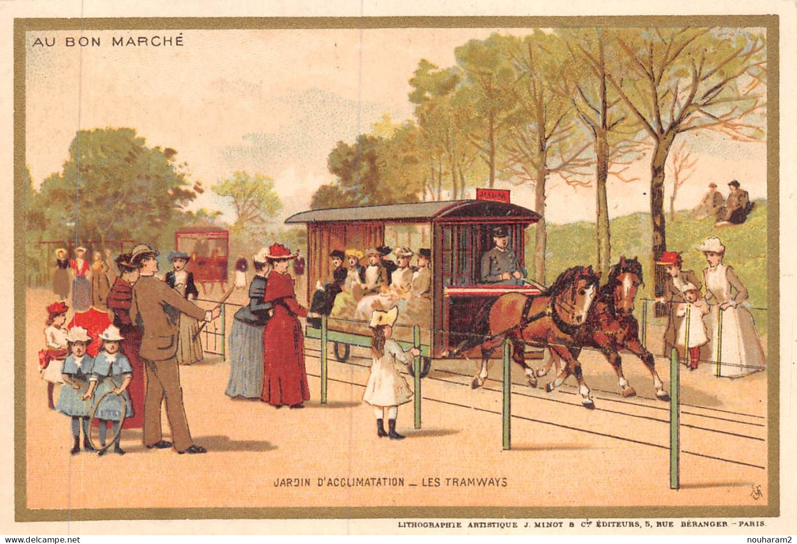 MA-2024-020. MAGASIN AU BON MARCHE PARIS. JARDIN D ACCLIMATATION LES TRAMWAYS CHEVAUX - Au Bon Marché