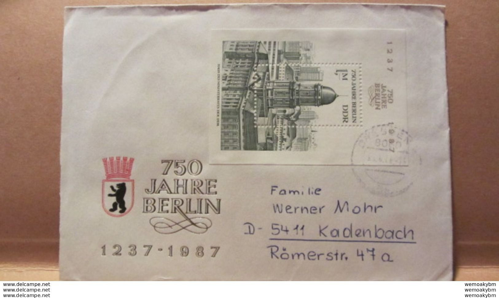 DDR: Brief Mit 1 M "750 Jahre Berlin" Aus Dresden Vom 25.6.88 Knr: Block 84 Auf FDC-Umschlag - 1981-1990
