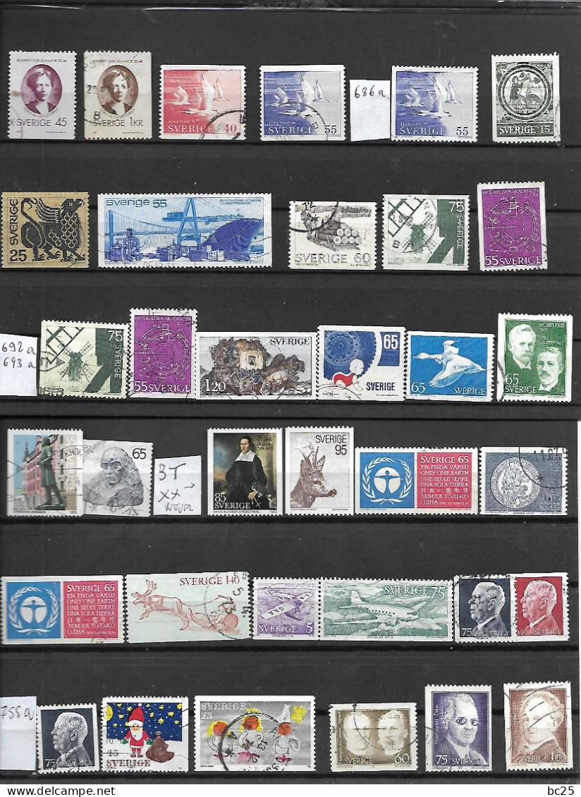 SUEDE - 179 TRES BEAUX  TIMBRES OBLITERES -PAS EMINCES--DE 1971-80- 5 SCANS.. - Used Stamps