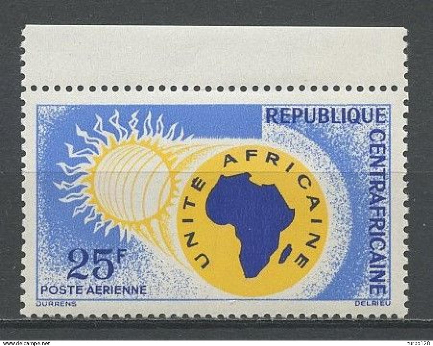 CENTRAFRICAINE 1963 PA 11 ** Neuf MNH Superbe Unité Africaine Soleil Carte - Central African Republic