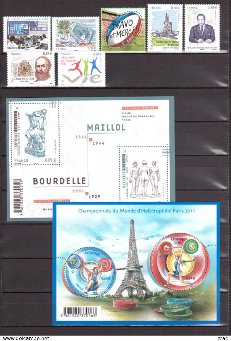 FRANCE - 2011 - Année Complète - N° 4528 à 4630 + RP1 - Neufs ** - 114 Tp - 2010-2019